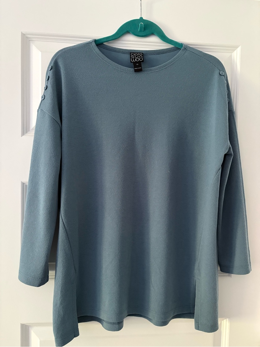Clara Sunwoo Tunic Top ~ XS ~ Dusty Blue ~ NWOT